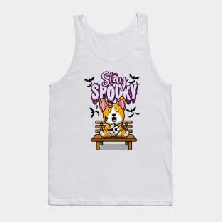 Spooky Corgi Halloween Zombie Dog Tank Top